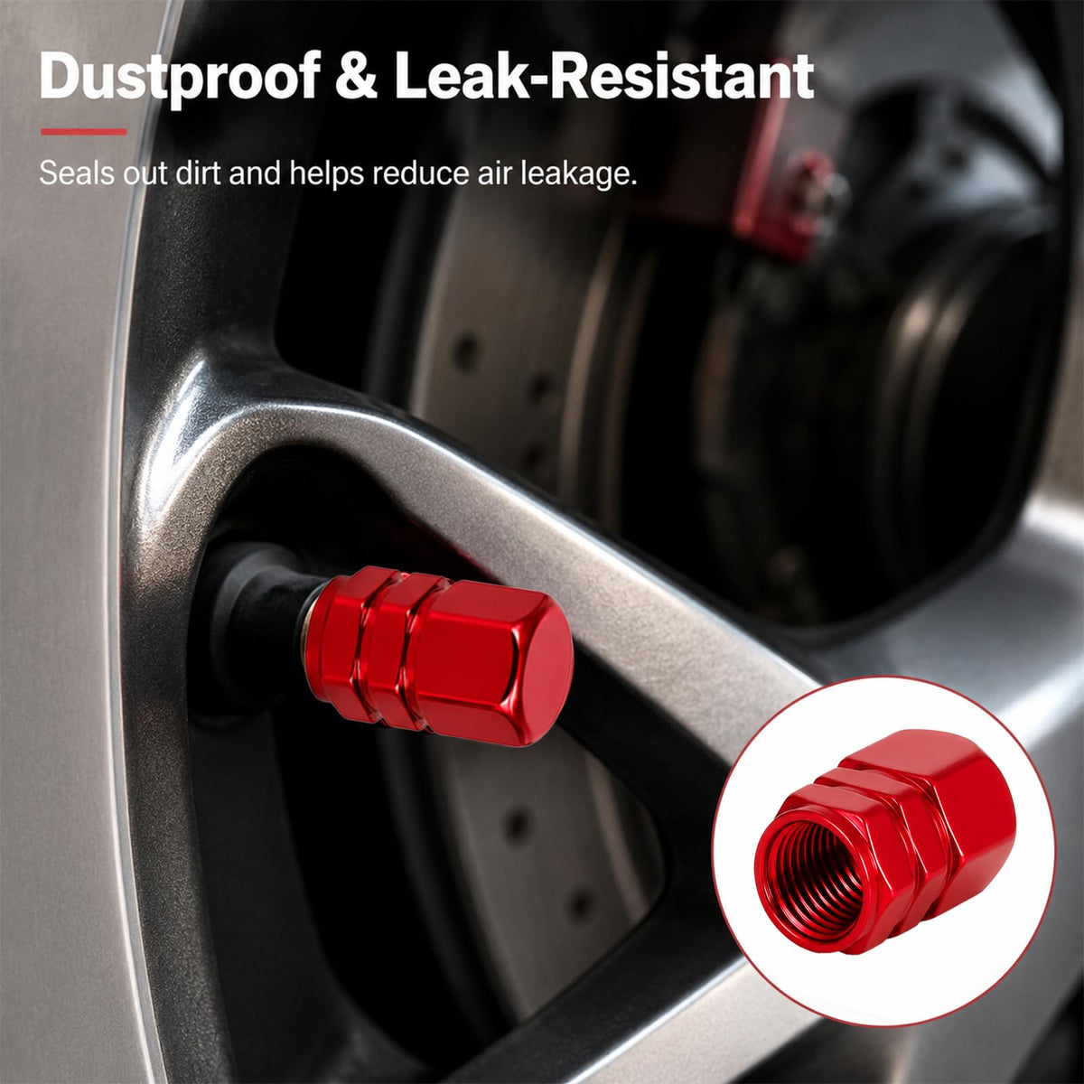 Aluminum Tire Valve Caps,8 Pcs Dustproof Stem Covers
