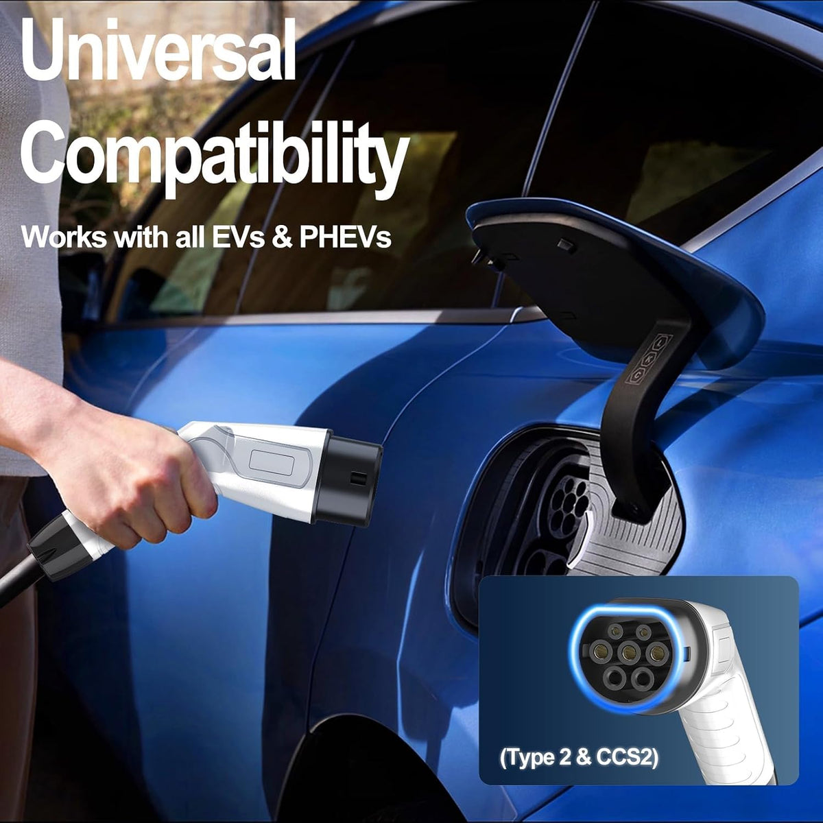 Ev Charger Cable Type 2 to 3 Pin UK Plug 3KW 13A,FX-SK009