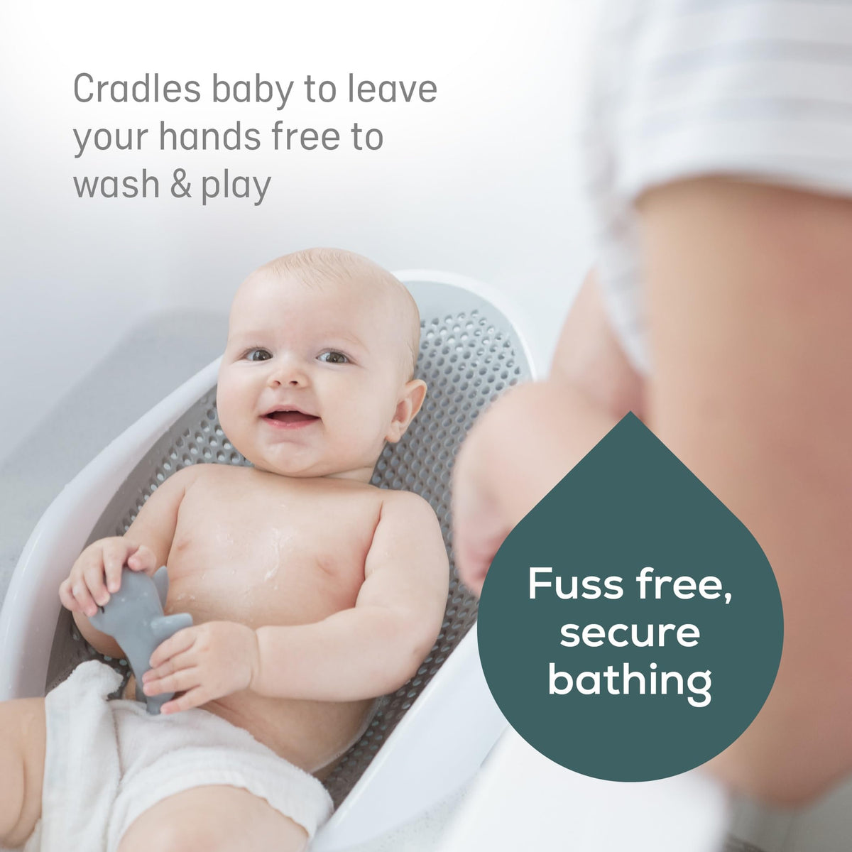 Angelcare - Baby Bath Support - Soft Touch Support - Water Level Indicator - Ideal for Babies Less Than 6 Months Old - Aqua