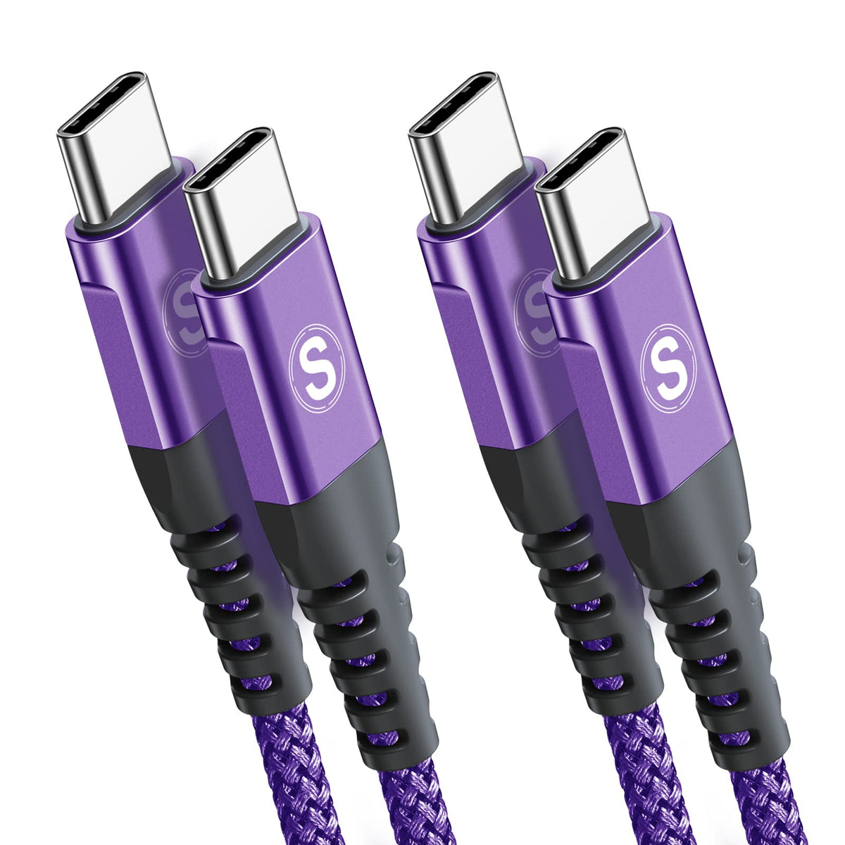 2-Pack 3m 60W USB C to USB C Charger Cable, PD Type C Super Fast Charging for iPhone 16 15 MacBook iPad Pro, Samsung Flip Fold 7 6 5 S25 S24 S23 Ultra, Steam Deck, Nintendo Switch etc