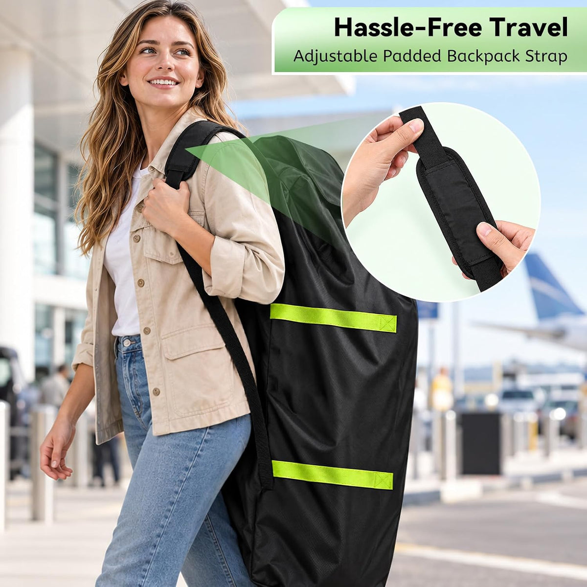Pram Bag for Airplane, Baby Travel Essentials, Stroller Bag 119H*61W*38D cm