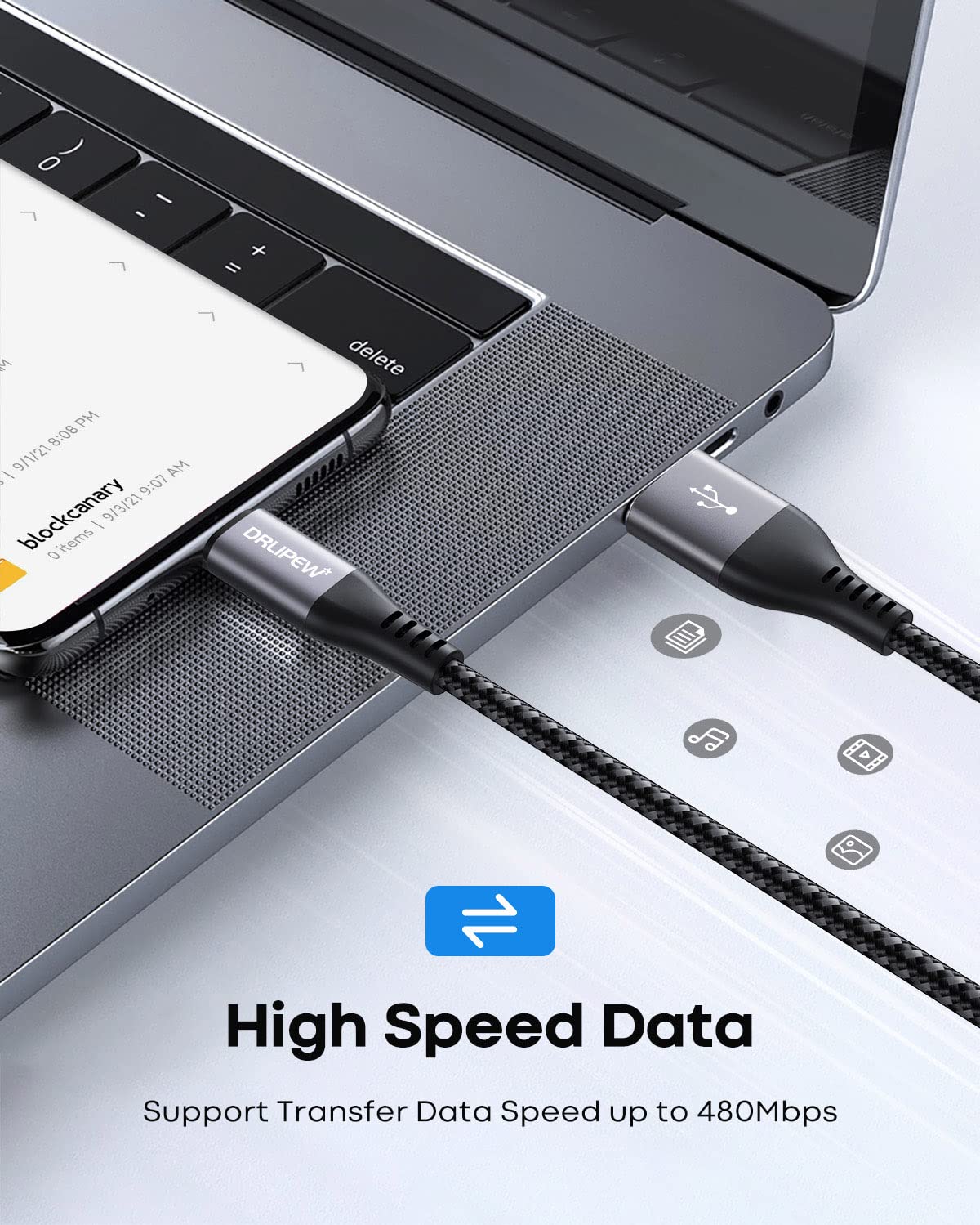 USB to USB C Cable(1M 3-Pack),USB Type C Fast Charger Cable Nylon Braided