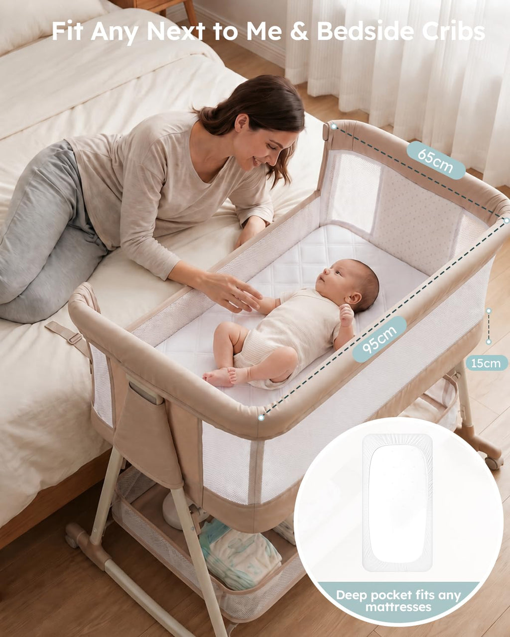 Yoofoss Waterproof Cot Bed Mattress Protector 120 x 60 cm Breathable Toddler Bed Mattress Protector Comfortable Noiseless White