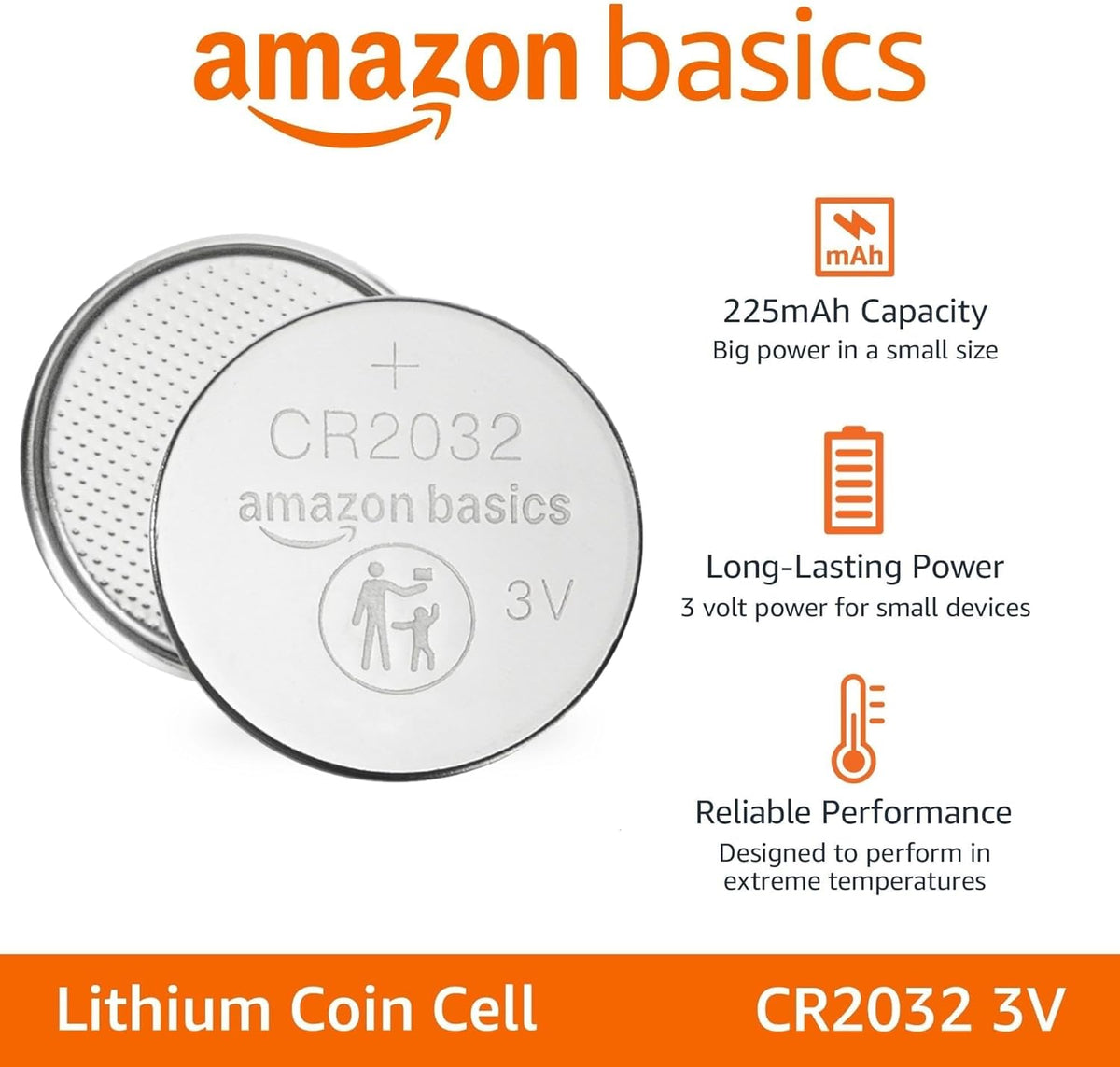 Amazon Basics 6-Pack CR2032 Lithium Coin Cell Battery, 3 Volt, Long Lasting Power, Mercury-Free