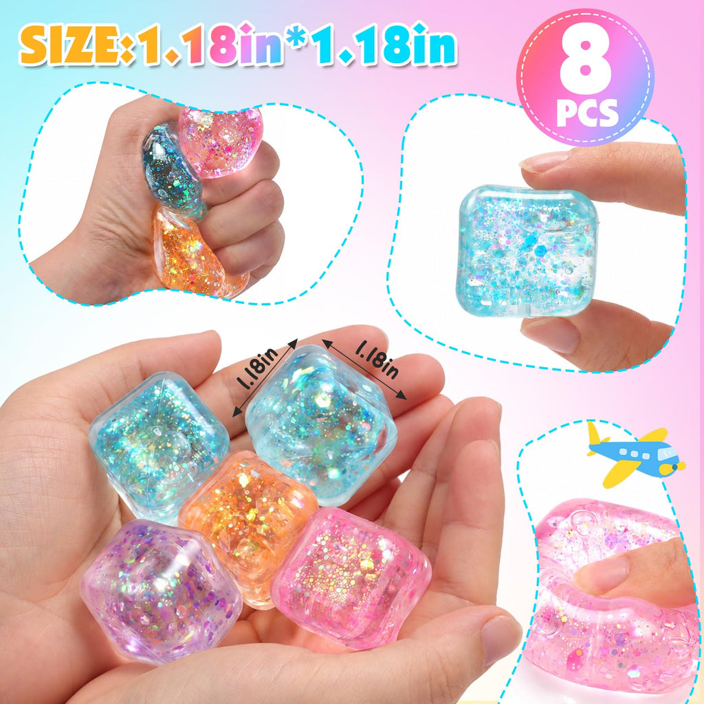 8 Pack Stress Cube ,Slow Rising Stress Balls for Adults
