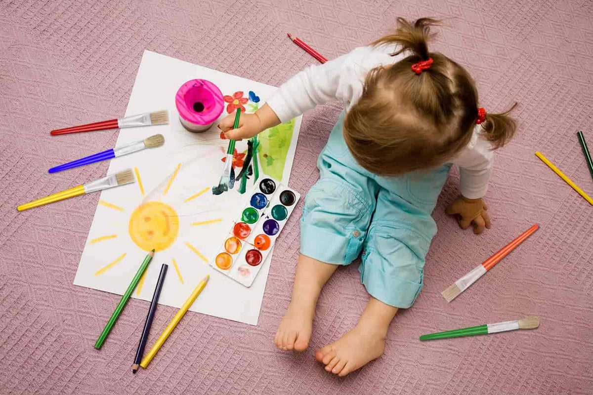 10Pcs Paint Brushes for Kids, Anezus Kids Paint Brushes Toddler Large Chubby Brushes Round and Flat Preschool Painting Brushes for Washable Paint Acrylic Paint