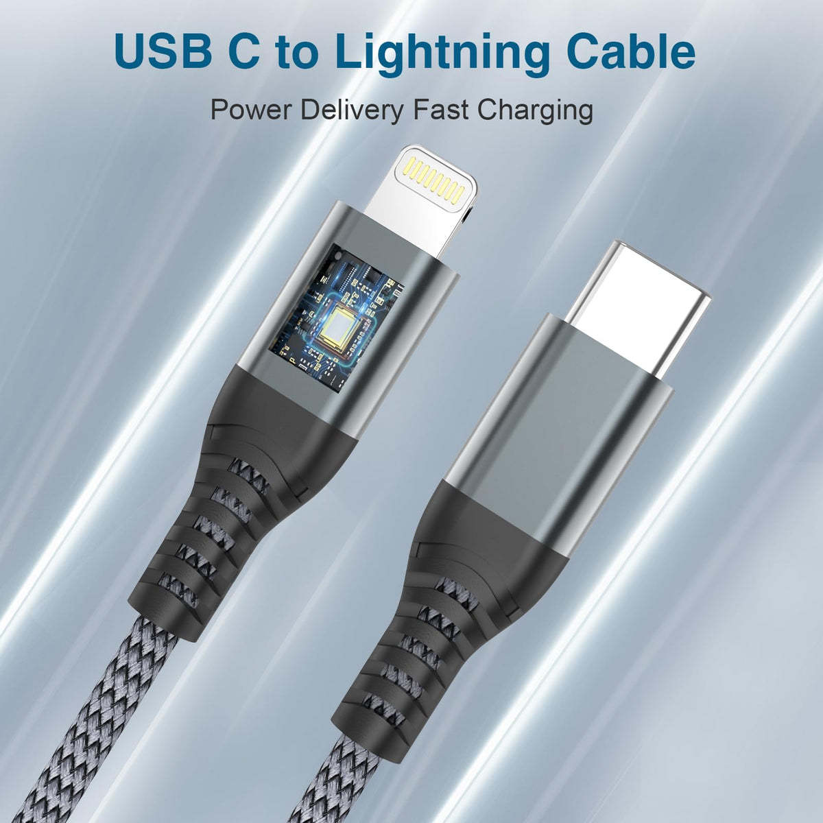 USB C to Lightning Cable,2Pack 1.8M MFi Certified iPhone Fast Charger Cable