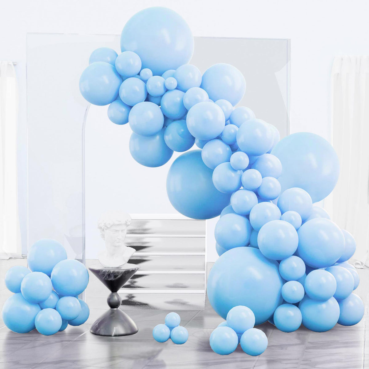 PartyWoo Baby Pink Balloons 152pcs Pastel Pale Light Pink Different Sizes