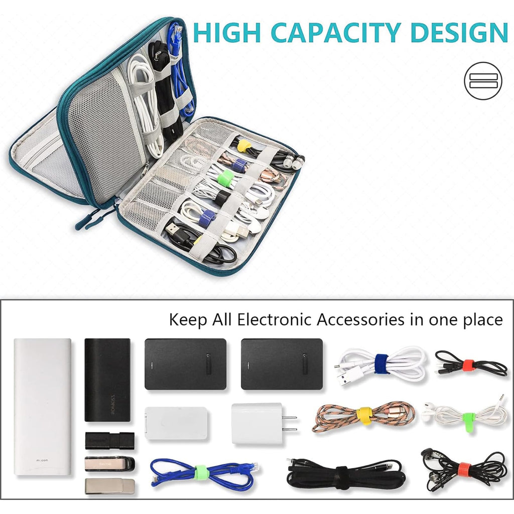 Teskyer Travel Cable Organiser Bag, Travel Essential, Black