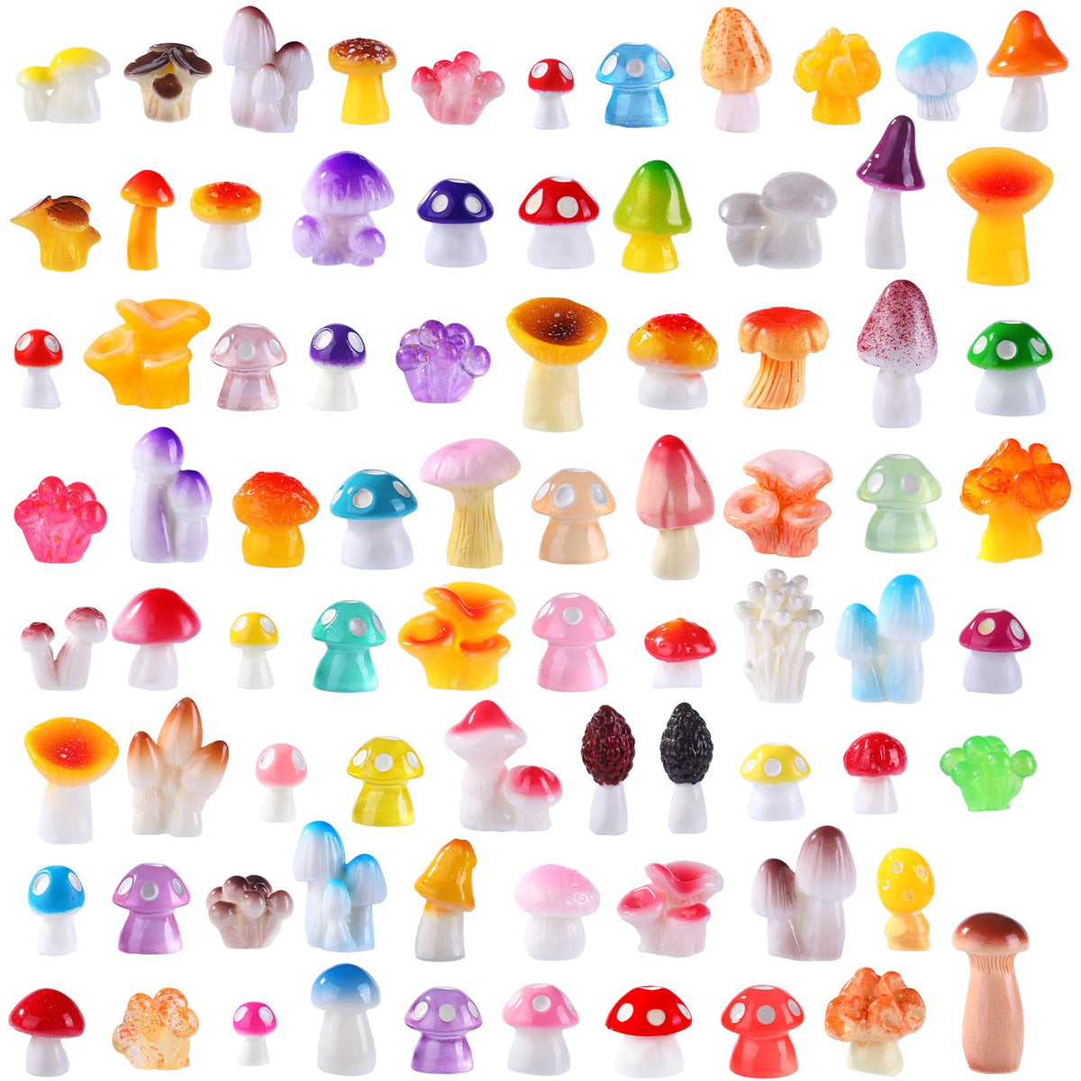 DIYDEC 24pcs Luminous Christmas Mini Resin Tree Figures Toys