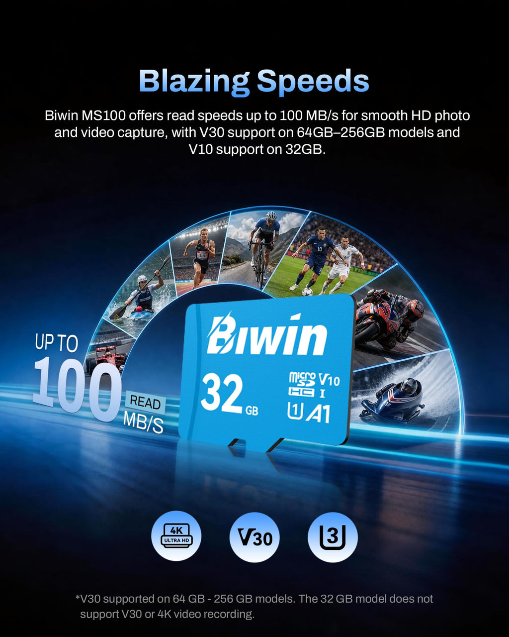 Biwin MS210 Micro SDXC SD Memory Card 512GB, Up to 210 MB/s, UHS-I V30 4K UHD A2 U3 SD Card for Digital Camera, Smartphones, Action Cams, Drones