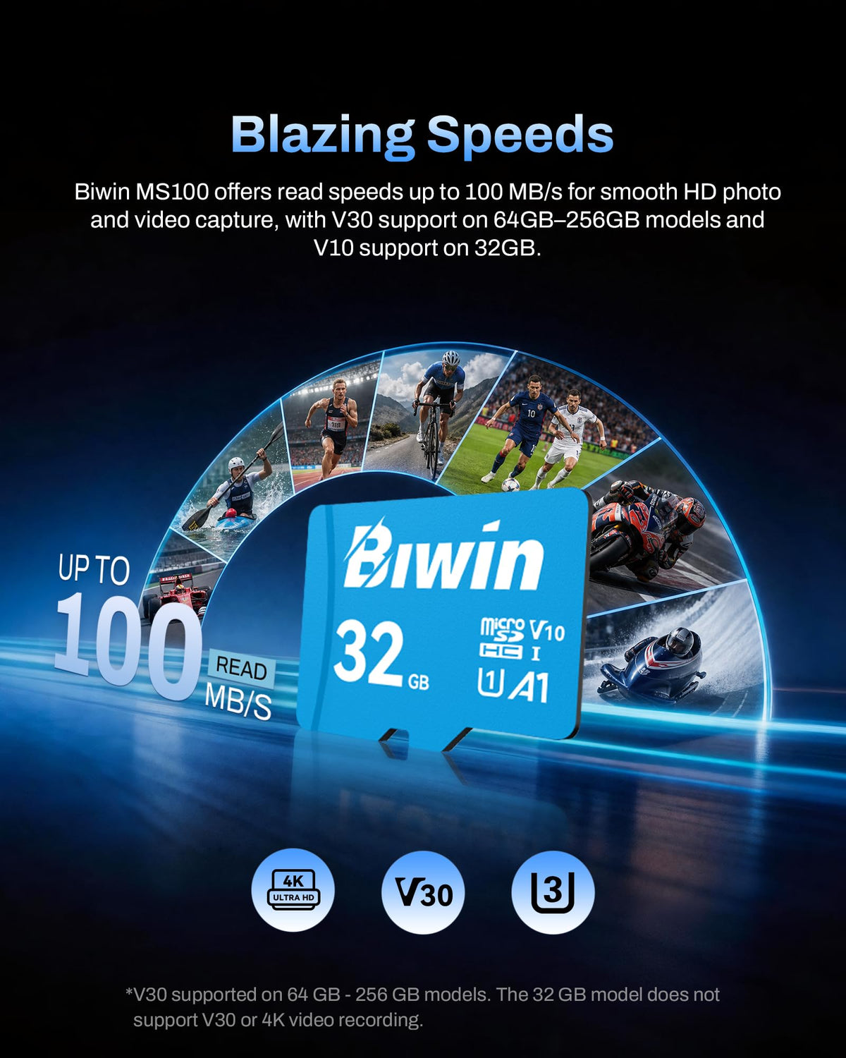 Biwin MS210 Micro SDXC SD Memory Card 512GB, Up to 210 MB/s, UHS-I V30 4K UHD A2 U3 SD Card for Digital Camera, Smartphones, Action Cams, Drones