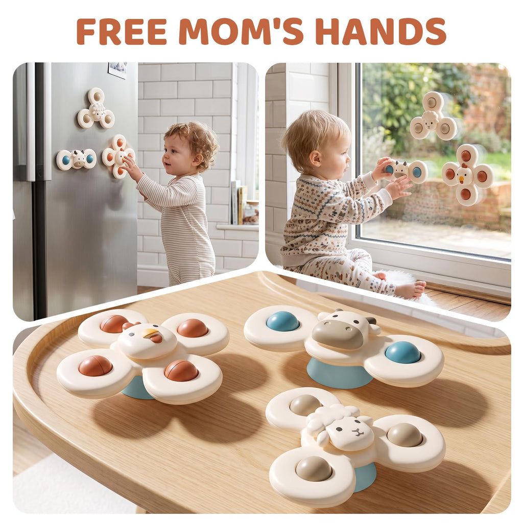ALASOU Suction Cup Spinner Airplane Travel Toys for 1 Year Old Boy Girl
