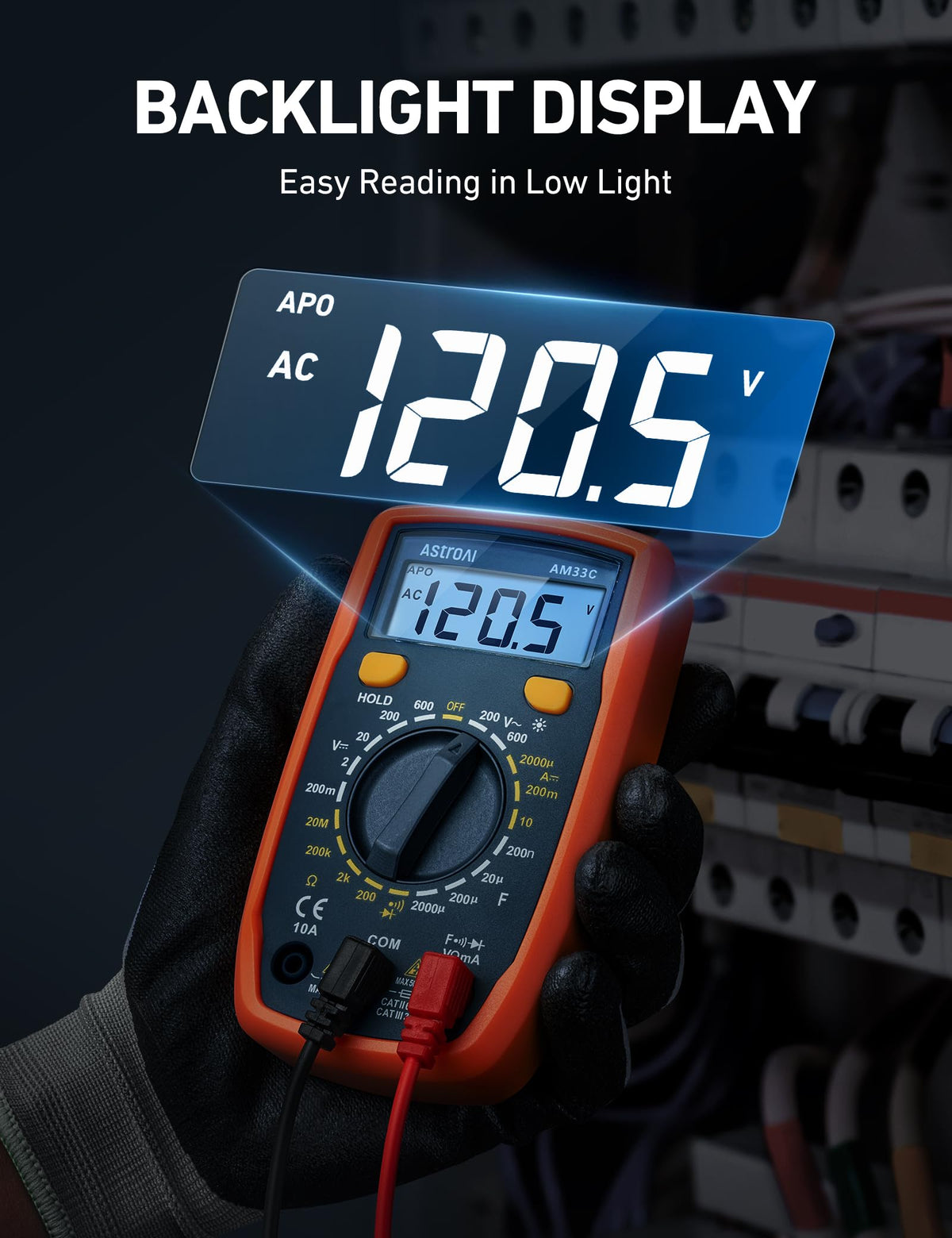 AstroAI Digital Multimeter 2000 Counts with Backlit LCD for DIY Home, Blue