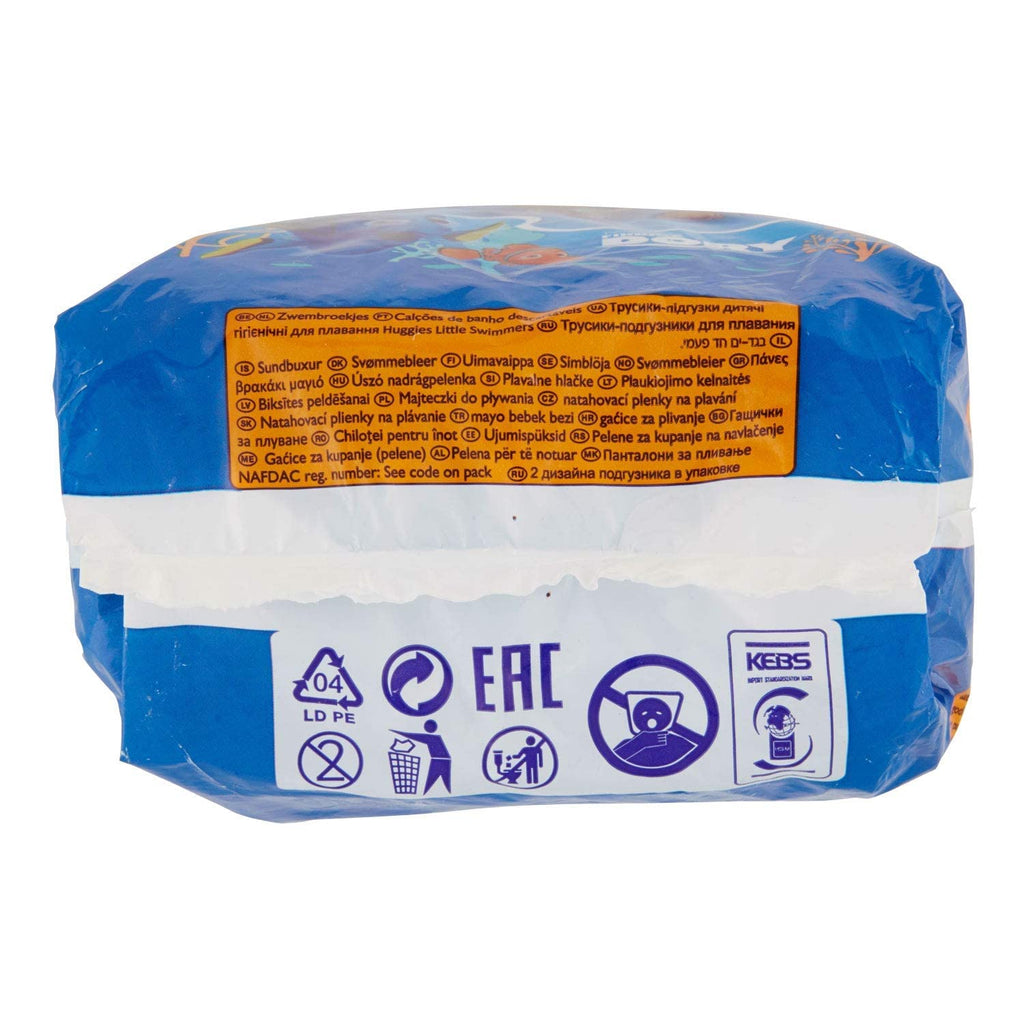 Huggies Little Swimmers, Swim Nappies - Size 3-4, 36 Baby Swim Pants - Leak Guards and Stretchy Waistband Protect Without Swelling - Tear Sides for Easy Removal