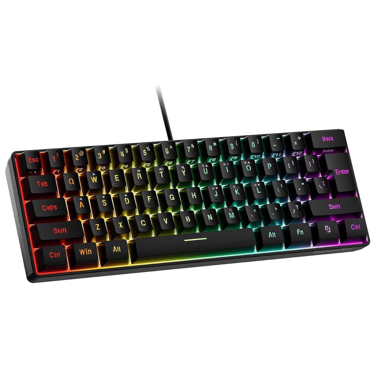 Snpurdiri 2.4G 60% Wireless Gaming Keyboard and Mouse Combo (White-Grey)