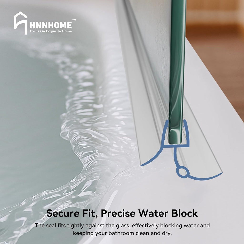 HNNHOME Rubber Plastic Bath Shower Screen Seal Strip for 4-6mm Glass Door Up to 22mm Gap (Straight)