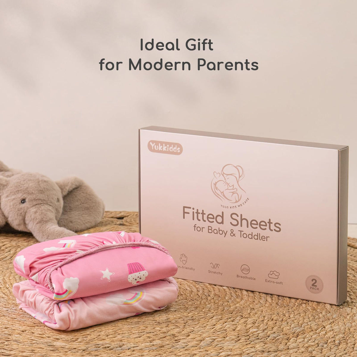 Next to Me Crib Sheets 83x50 cm Fitted 2 Pack Bedside Crib Sheets