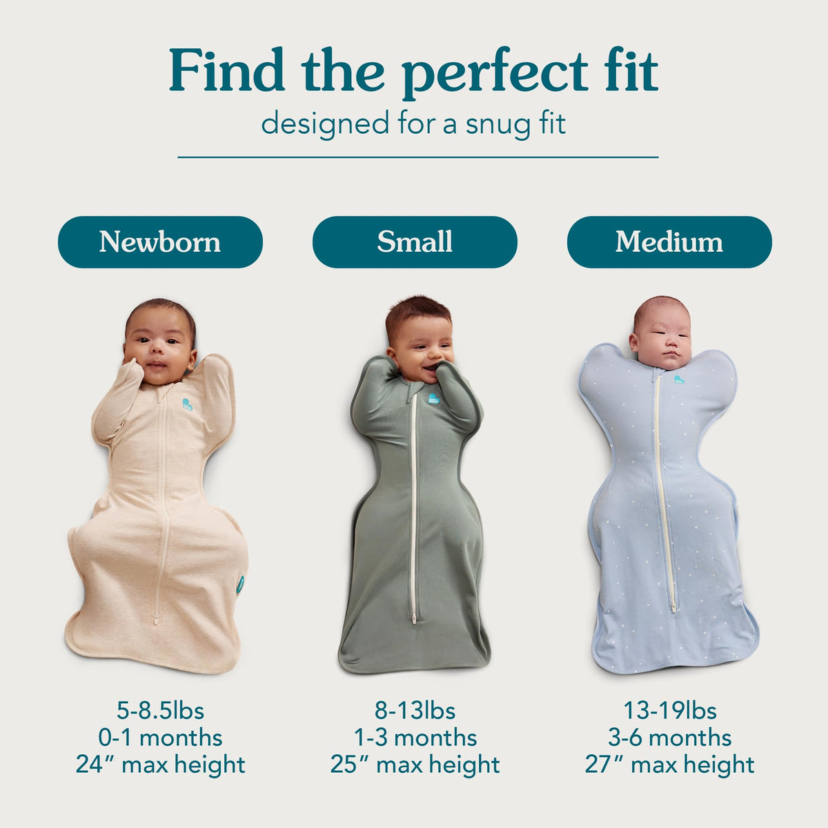 Love To Dream Swaddle Up, S 3.5-6kg, White Dreamer, 2.5 Tog