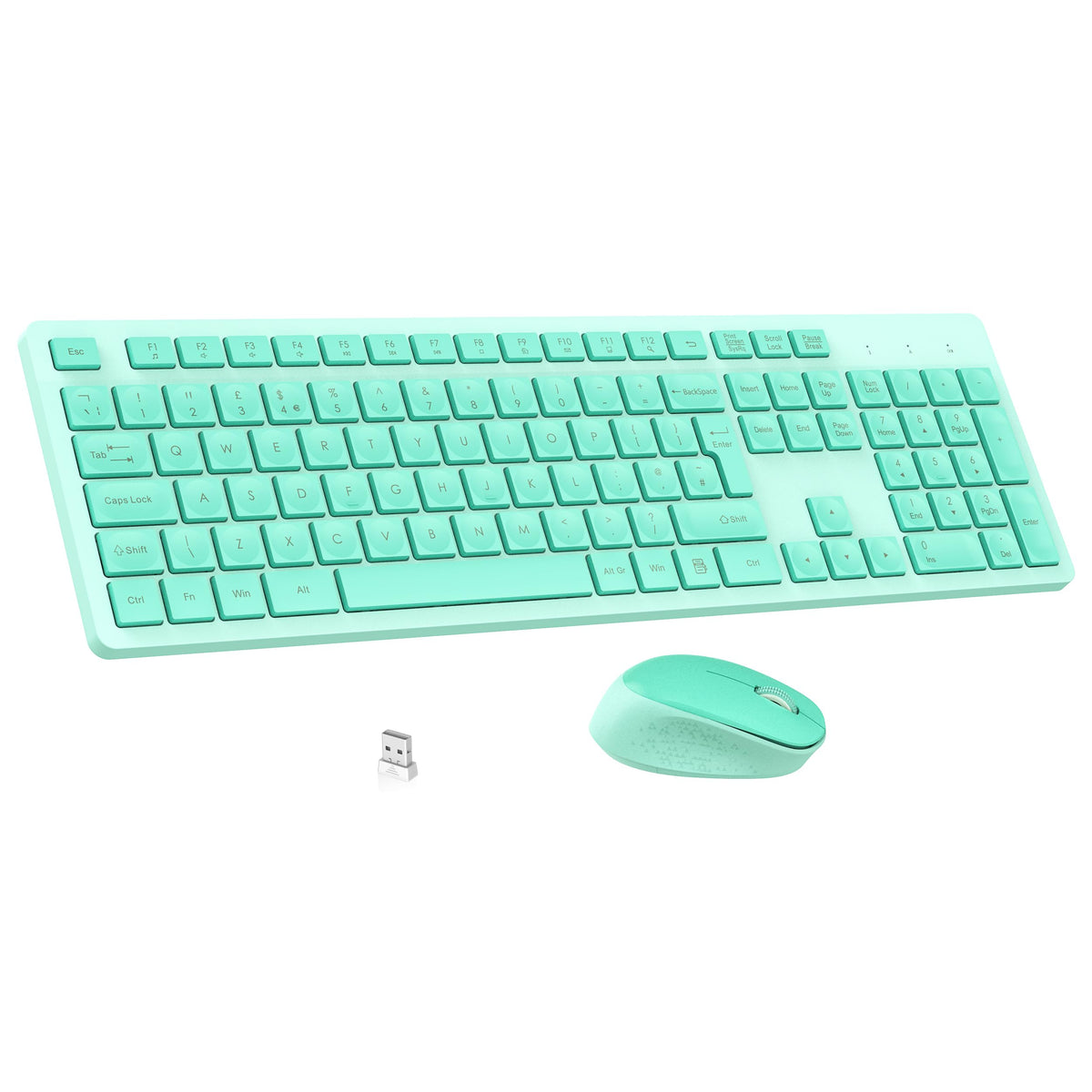 LeadsaiL Wireless Keyboard and Mouse Set, 2.4GHz USB Computer Keyboards and Mouse Combo, Ergonomic Design with 12 Multimedia Shortcuts for HP/Lenovo Laptop and Mac-Pink