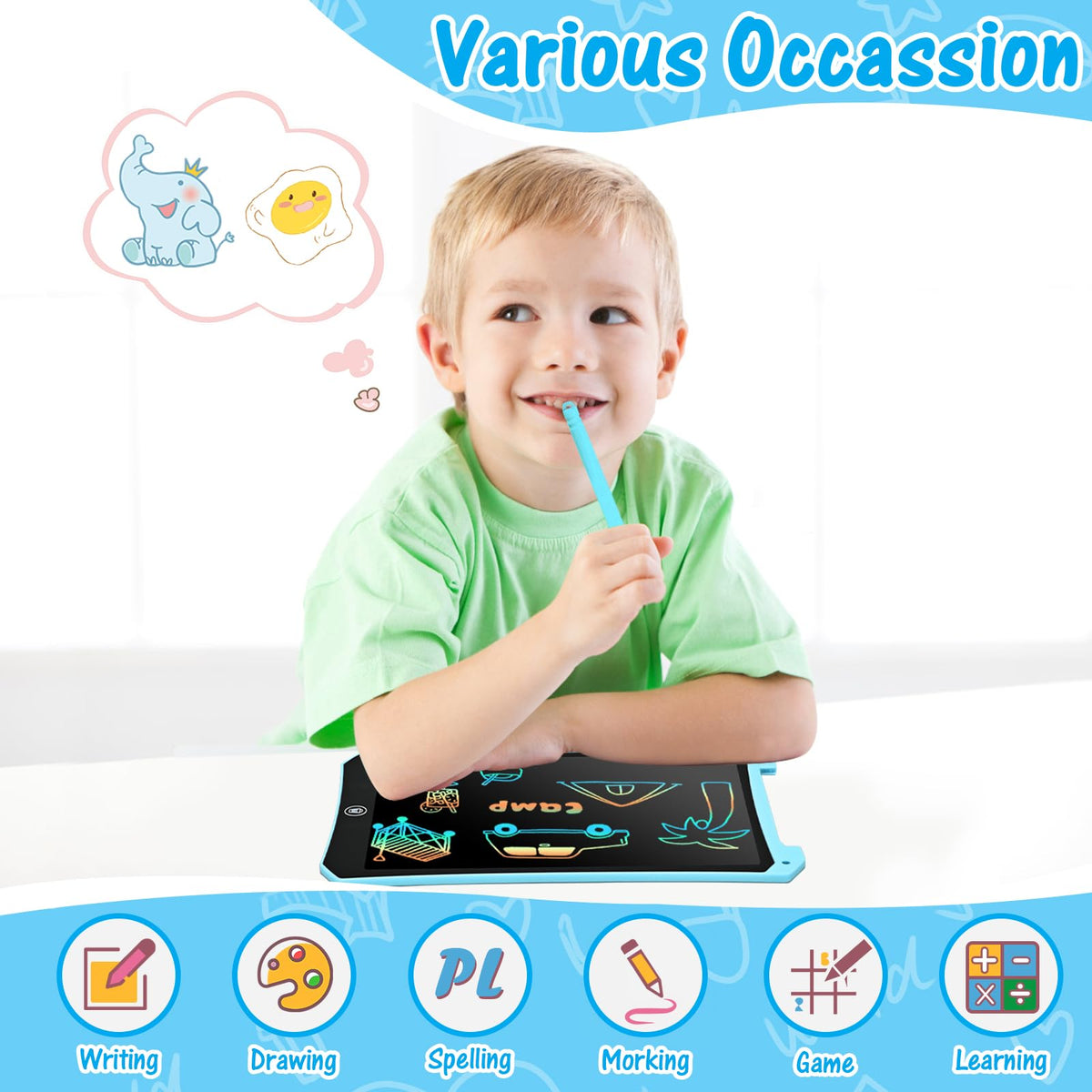EooCoo Kids LCD Writing Tablet, Stocking Stuffers for Toddler, Travel Toys
