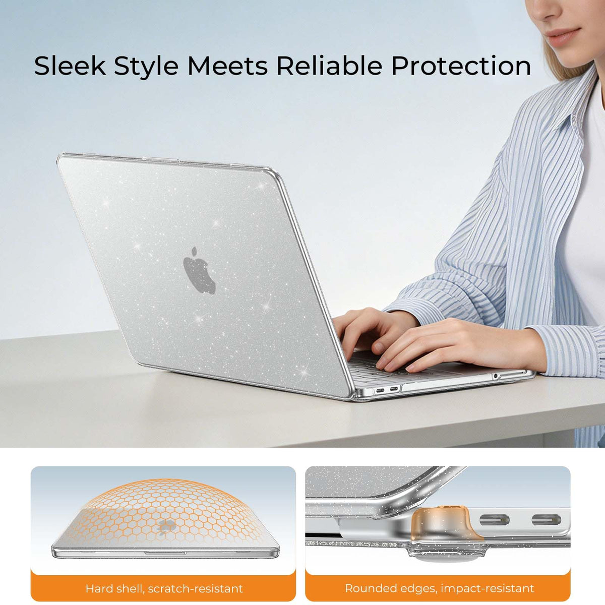 EooCoo for MacBook Neo Case 13 inch 2026 A3404 A18-Pro Crystal Pink
