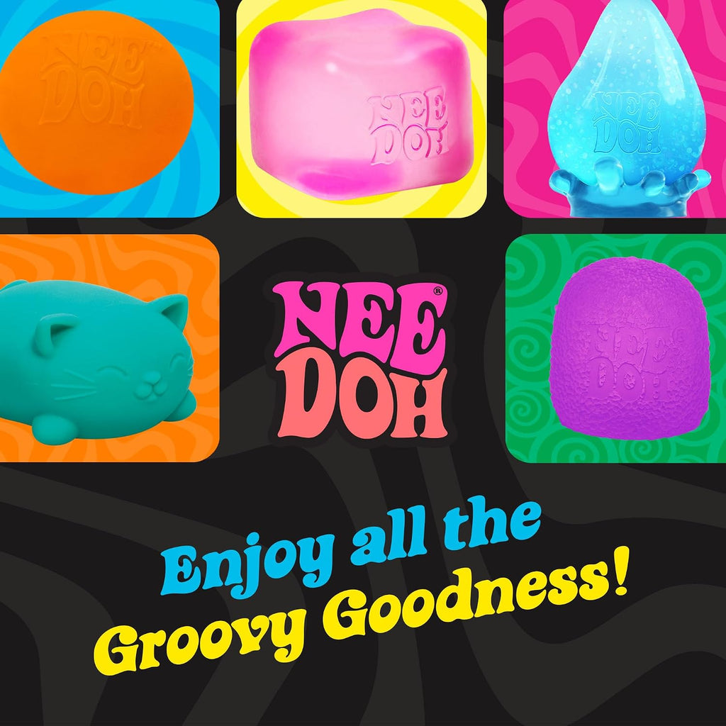 Schylling Super NeeDoh Fuzzball Stress Ball Fidget Toy - Huge 4.5" in Diameter - Jumbo Squishy Squeezy Fun - Colors Assorted (1 Per Pack)