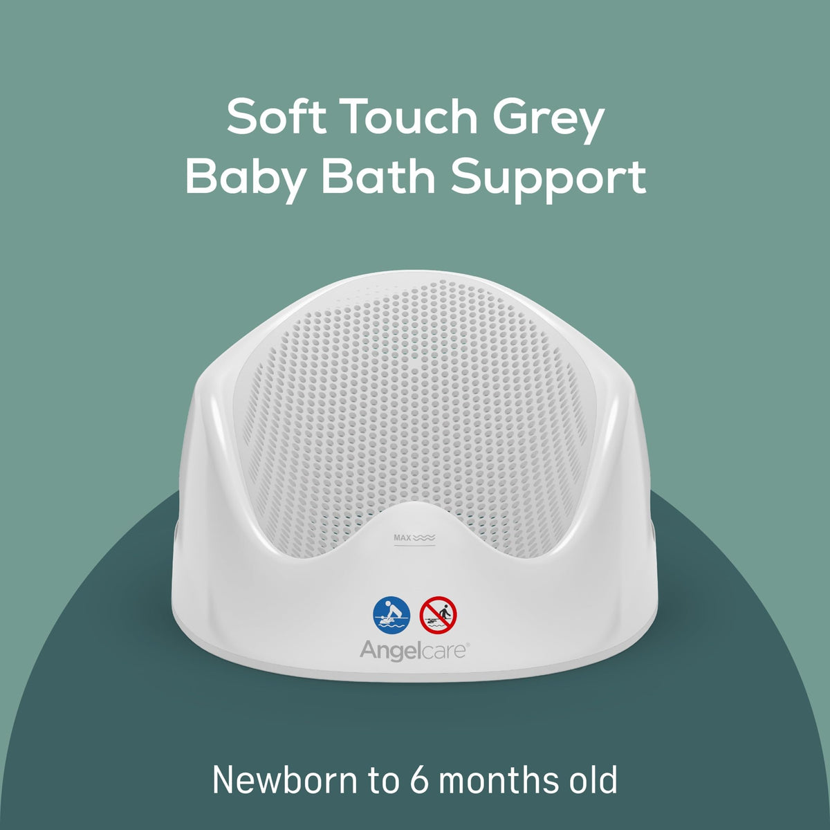 Angelcare - Baby Bath Support - Soft Touch Support - Water Level Indicator - Ideal for Babies Less Than 6 Months Old - Aqua