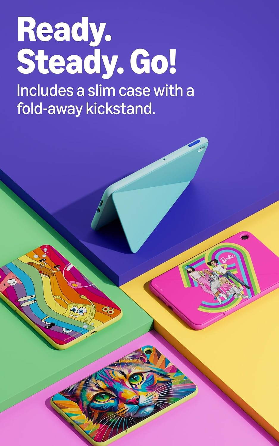 Amazon Kids Tablet 11 (newest gen) ages 6+, 11" 2.5K display, all-day battery, plus 1 year of Kids+ with videos, apps, games and books, slim hard case included (SpongeBob and Patrick)
