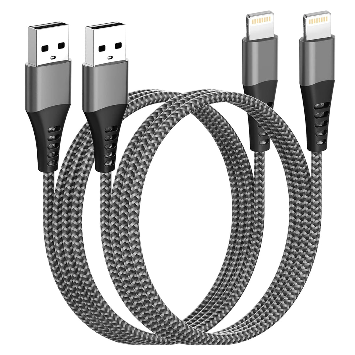iPhone Charger Cable 1M 2Pack[Apple MFi Certified], USB to Lightning Cable 1M Nylon iPhone Cables for Apple iPhone 14 13 12 Pro Max XR XS 8 7 6 5 SE iPad