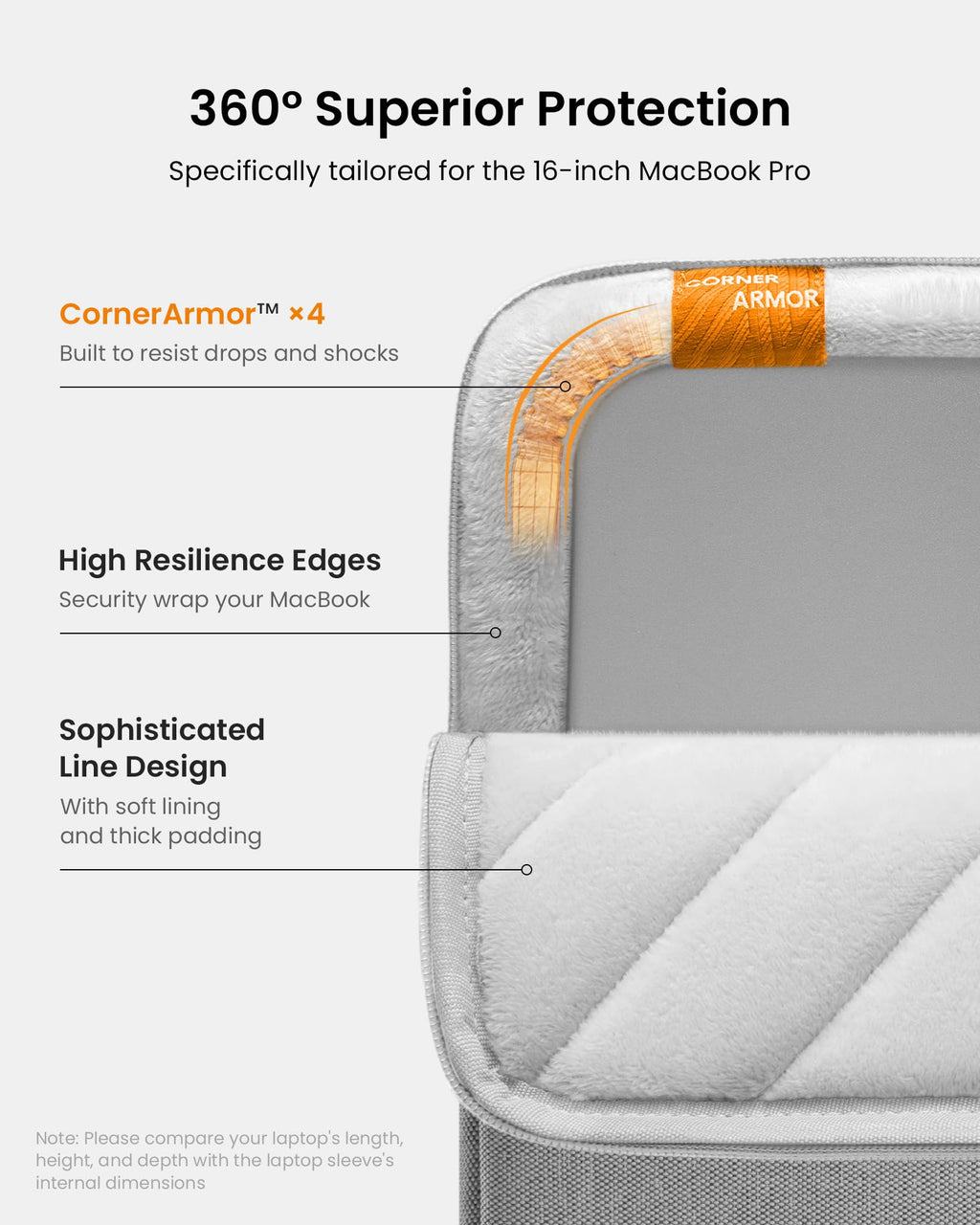 tomtoc 360 Protective Laptop Sleeve for 14-inch OLED MacBook Pro M5 Pro/Max