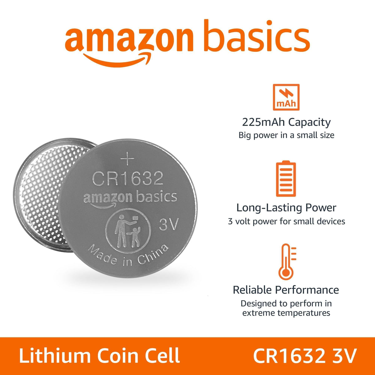 Amazon Basics 6-Pack CR2032 Lithium Coin Cell Battery, 3 Volt, Long Lasting Power, Mercury-Free