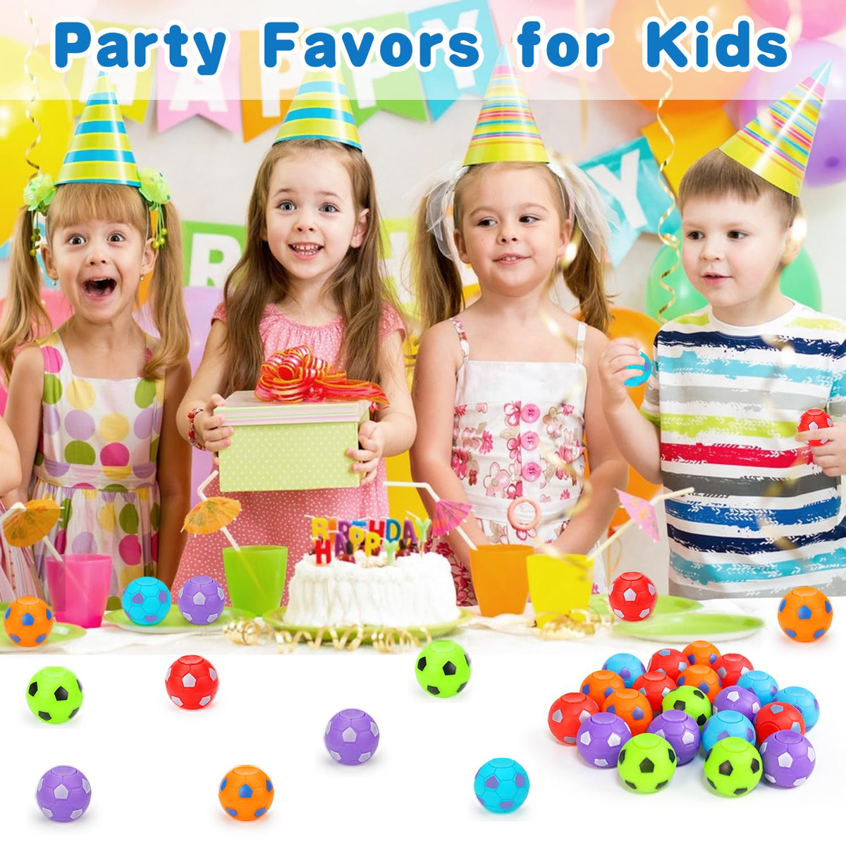32PCS Fidget Spinner Soccer Balls Halloween Party Favors for Kids 4-8 8-12