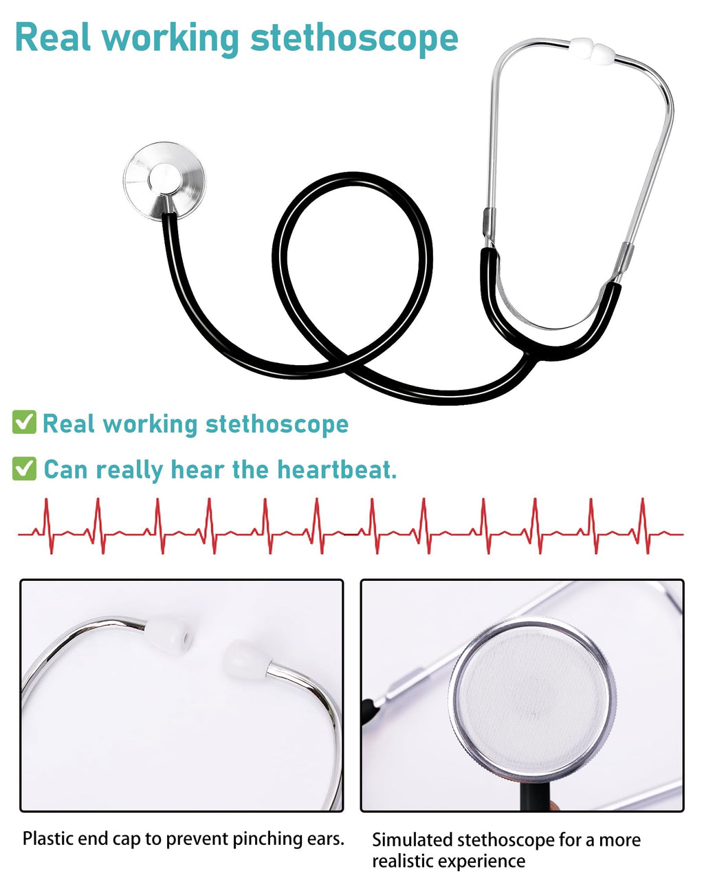 ICECUTE Doctor Scrubs for Kids,7 Pcs Scrubs Costume with Accessories 3-11Y
