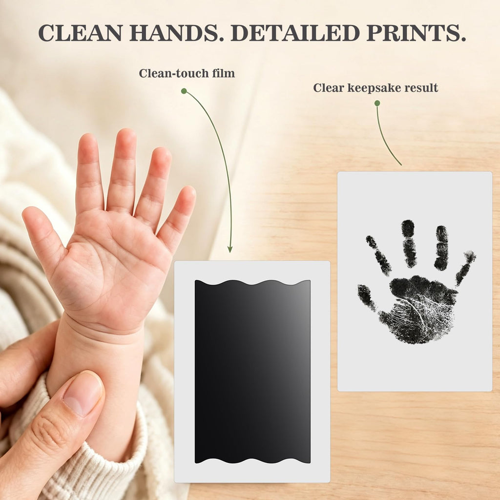 Nabance Baby Hand and Footprint Kit, 3 Inkless Print Pads, 6 Imprint Cards