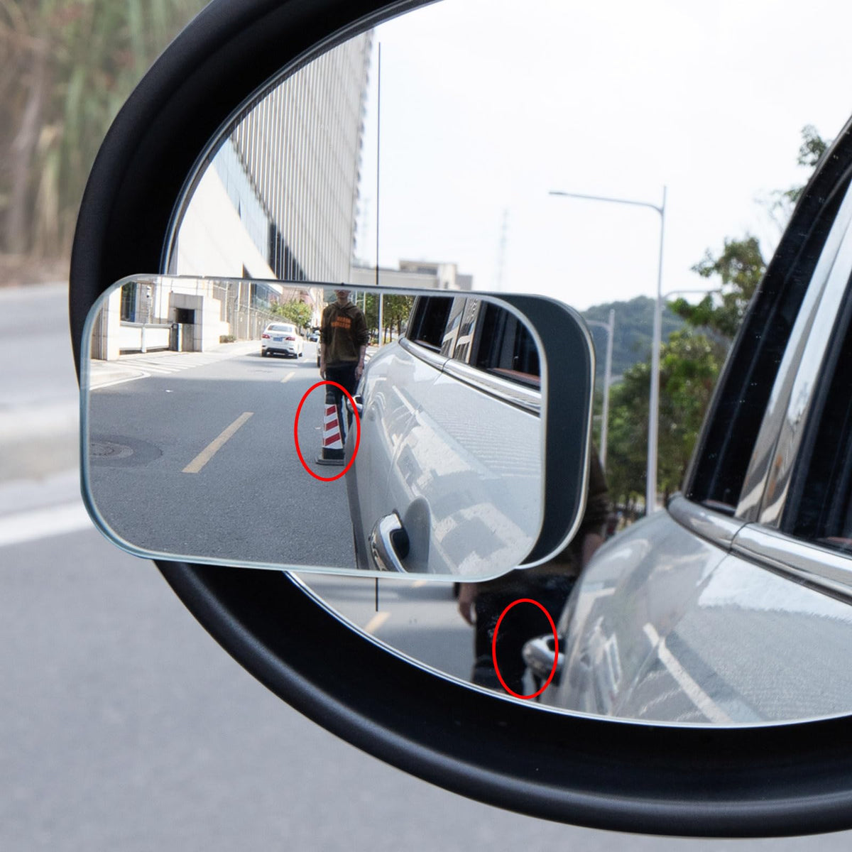 Spurtar Blind Spot Mirrors for Cars, Round Frameless 360° Rotate, 2 Pack