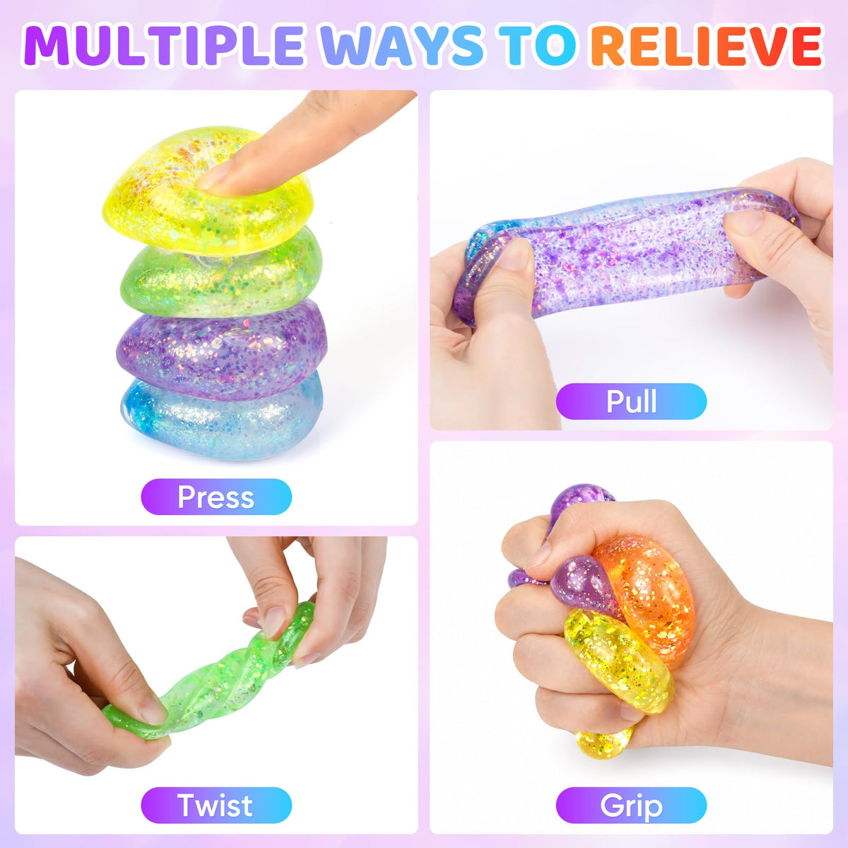 8 Pack Stress Cube ,Slow Rising Stress Balls for Adults