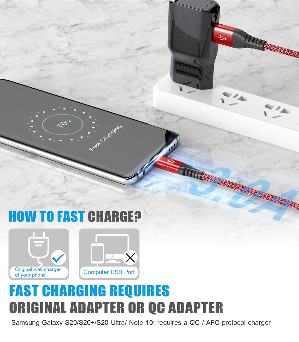 2-Pack 3m 60W USB C to USB C Charger Cable, PD Type C Super Fast Charging for iPhone 16 15 MacBook iPad Pro, Samsung Flip Fold 7 6 5 S25 S24 S23 Ultra, Steam Deck, Nintendo Switch etc