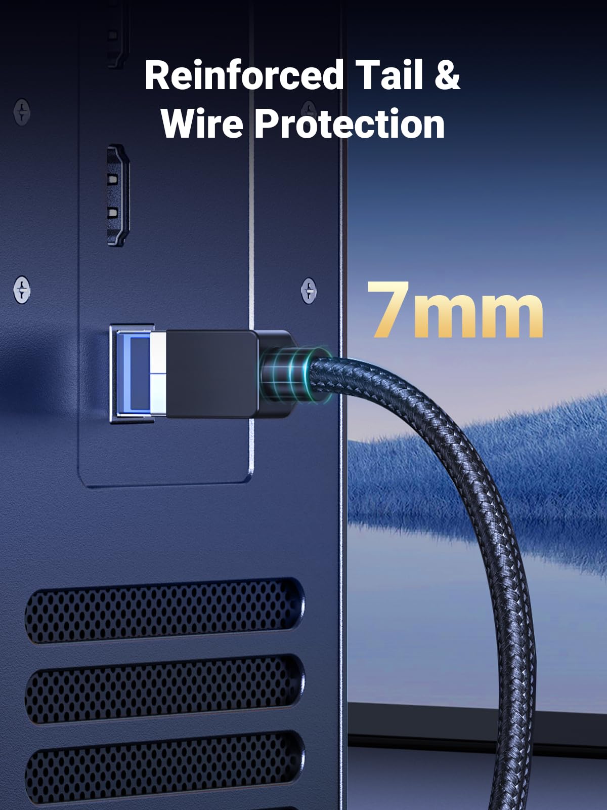 UGREEN Ethernet Cable 1m, Cat 8 High-Speed 40Gbps Internet Cable Braided