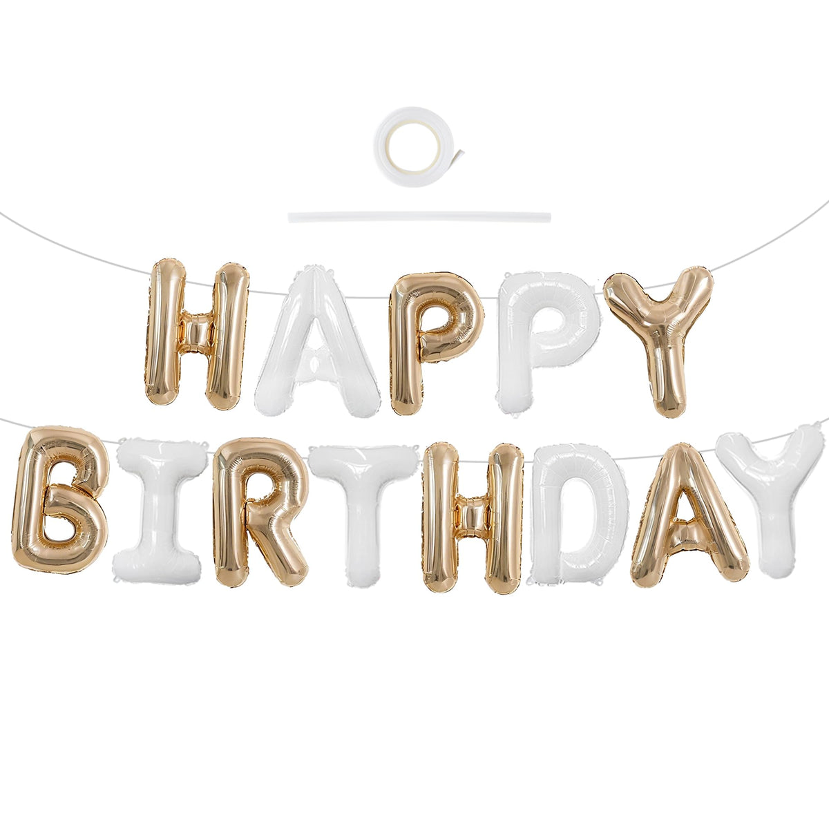 TONIFUL 16 Inch Black Happy Birthday Balloons Banner Decorations for Men