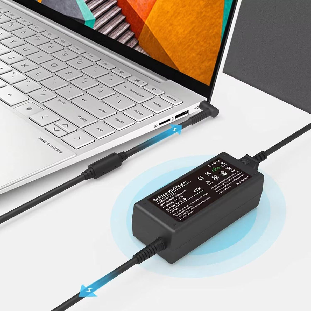 65W USB C Laptop Charger Compatible with HP Lenovo Dell Asus Samsung Acer Google Chromebook Charger Fast Charging Type C Power Adapter