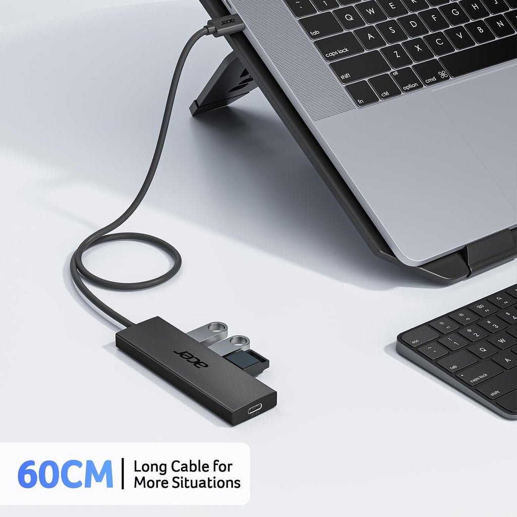 Acer USB Hub 3.0, Ultra Slim USB Adapter 4 Ports Splitter with Powered USBC