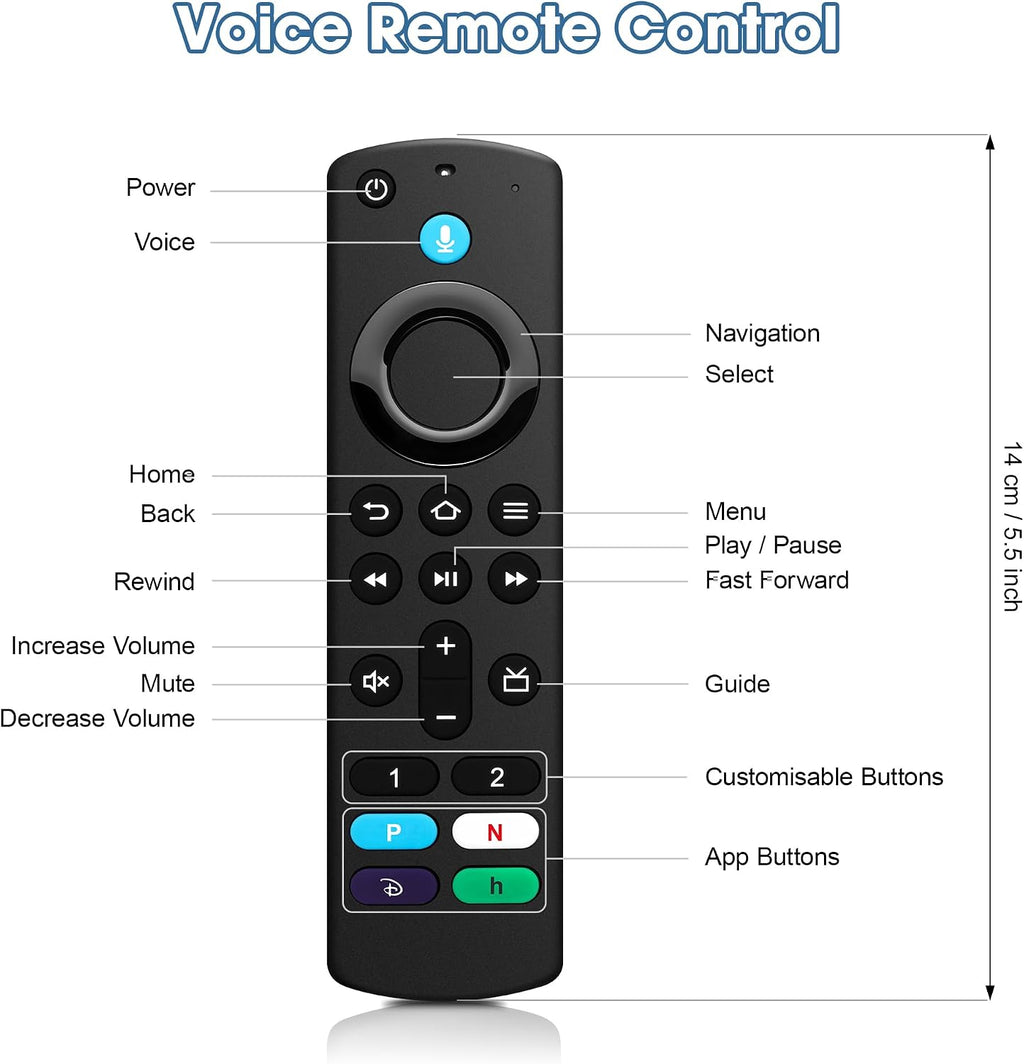 Voice Replacement Remote for Insignia TV/Fir‘eStick/Cube, AMZ Serie Stick(HD, 4K, 4K Max, Lite), Remote with Fir’eSearch, Easy Pairing for Insignia, Hisense, TCL, 3rd Gen Smart TVs