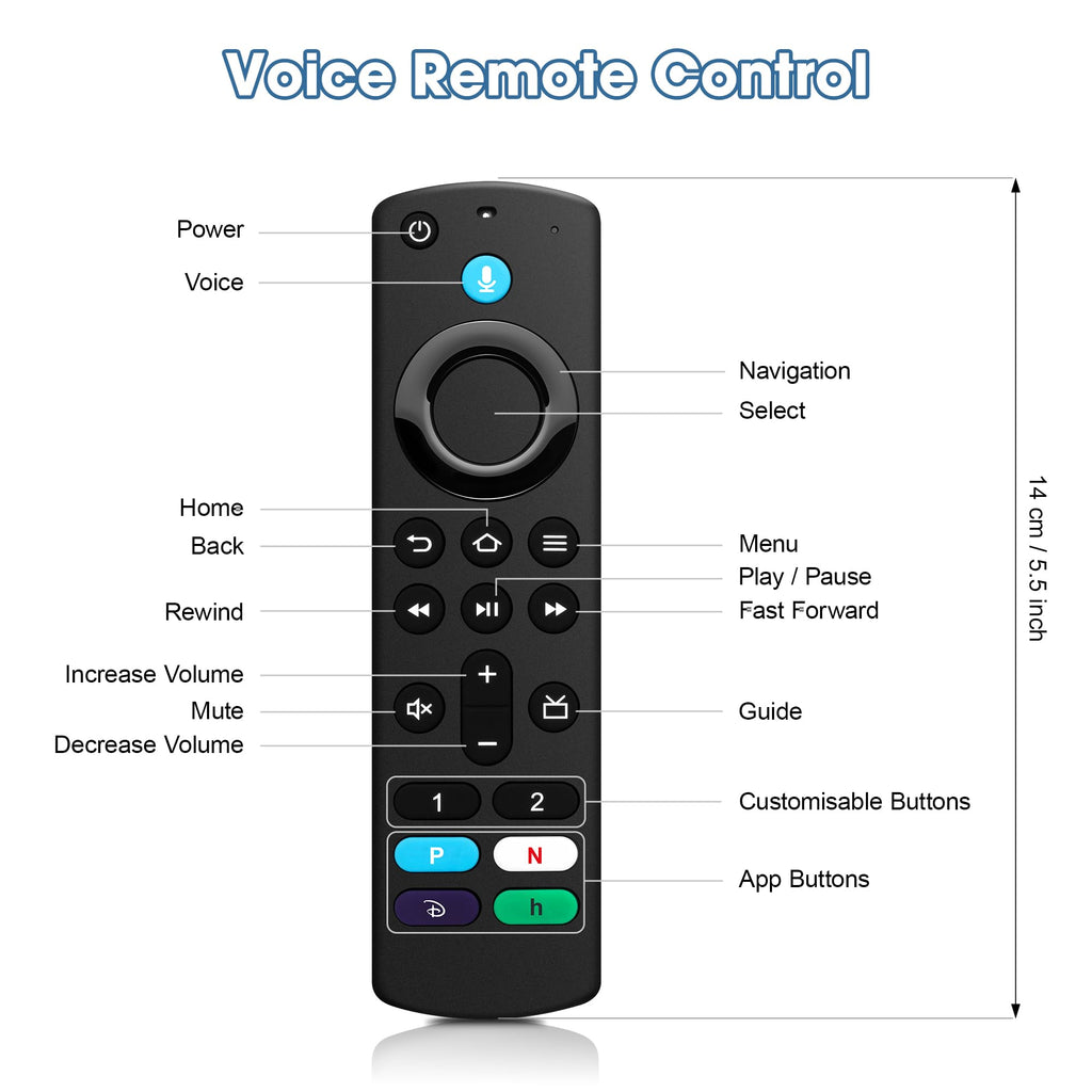 Voice Replacement Remote for Insignia TV/Fir‘eStick/Cube, AMZ Serie Stick(HD, 4K, 4K Max, Lite), Remote with Fir’eSearch, Easy Pairing for Insignia, Hisense, TCL, 3rd Gen Smart TVs