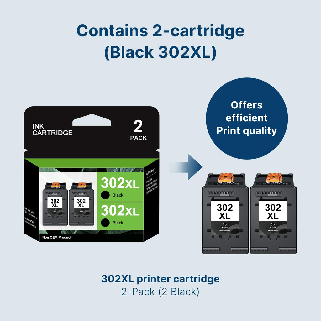 62XL Ink Cartridge 1Black 1TriColour Replacement for HP 62XL Ink Cartridges