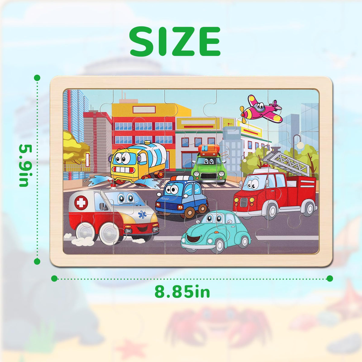 Wooden Puzzles Dinosaur Toys for Kids Ages 3-5, Set of 4 Packs with 20-Piece Wood Jigsaw Puzzles, Preschool Educational Brain Teaser Boards for Boys and Girls 3 4 5 6 Years Old