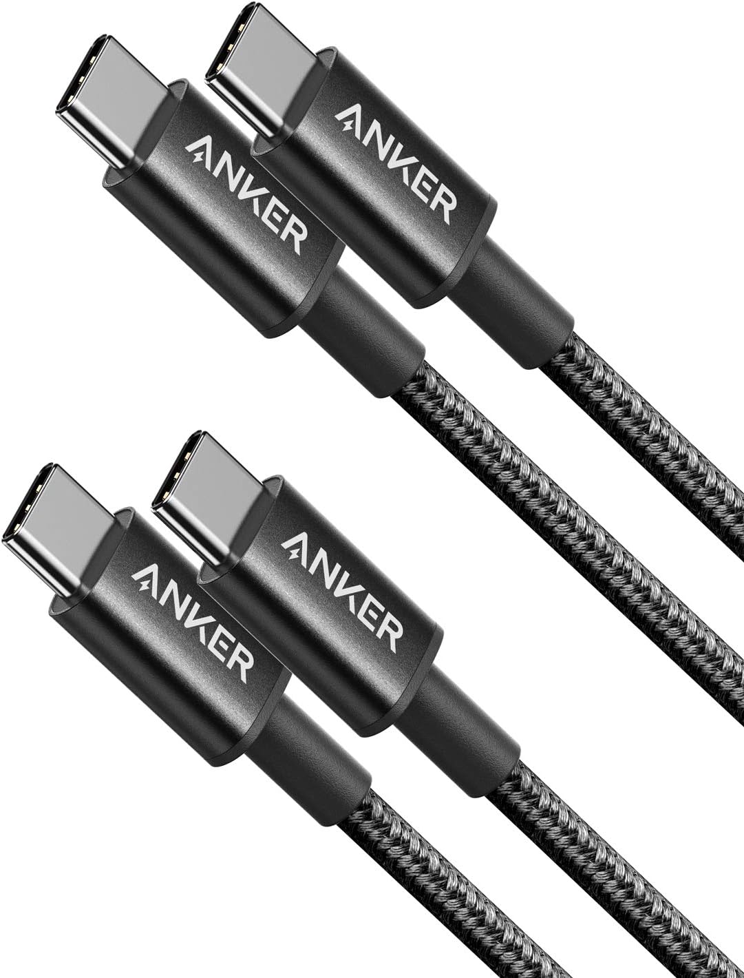 Anker USB C to USB C Charger Cable, 60W (3A) New Nylon (3ft/0.9m 2-Pack)