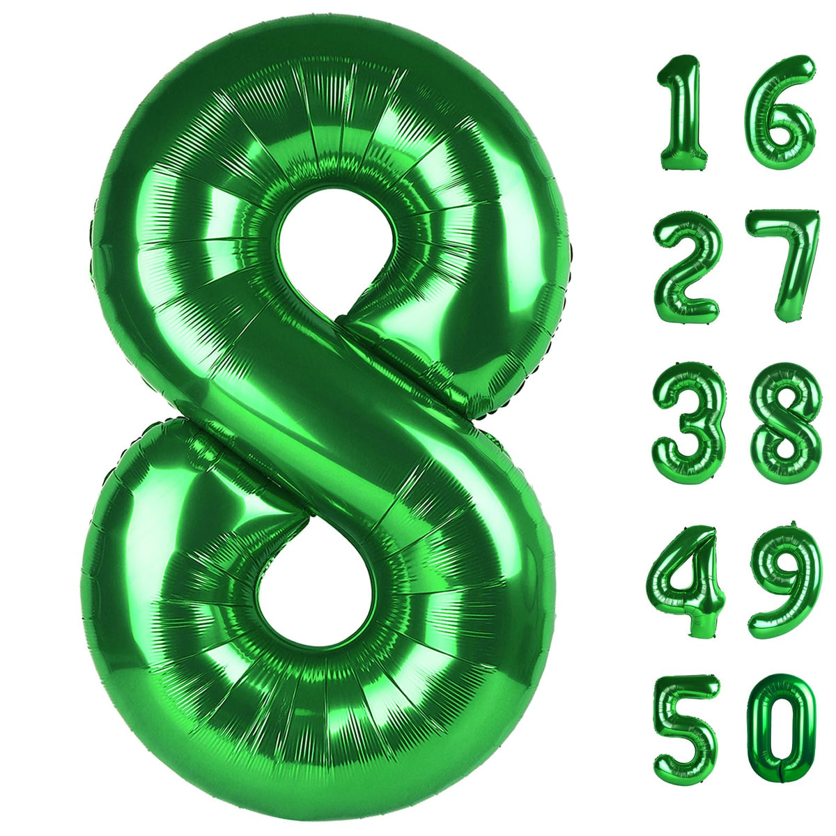 40 Inch Green Number 3 Balloons Foil Digital Helium Number Balloons