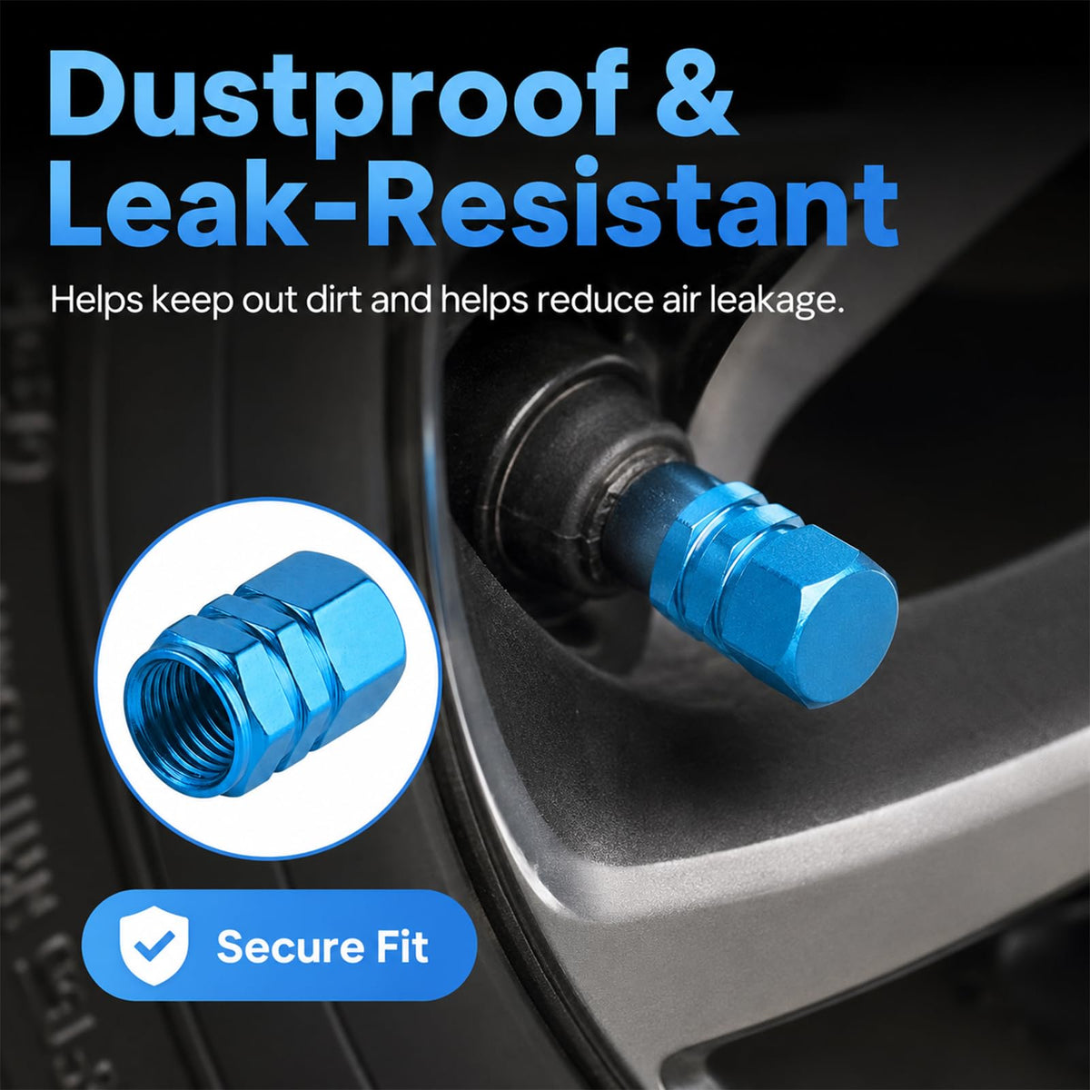 Aluminum Tire Valve Caps,8 Pcs Dustproof Stem Covers