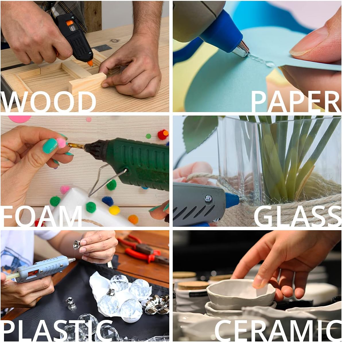 ANSIO Hot Glue Sticks for Hot Glue Gun, SGS Approved, 50 pcs - 7mm x 100mm